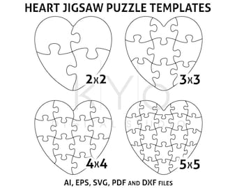 puzzle heart svg etsy