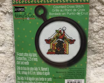 Mary Engelbreit Counted Cross Stitch Ornament Kit - Christmas