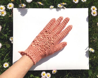 Spring Crochet Gloves . Summer Gloves . Hand Crochet Gloves . Bridesmaid Gloves . Fishnet Gloves