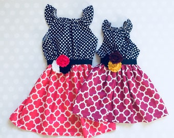 Sister Dresses - Matching Sister Dresses - Sister Easter Dresses - Easter Dresses - Easter - Sibling Dresses - Pink and Purple Dresses