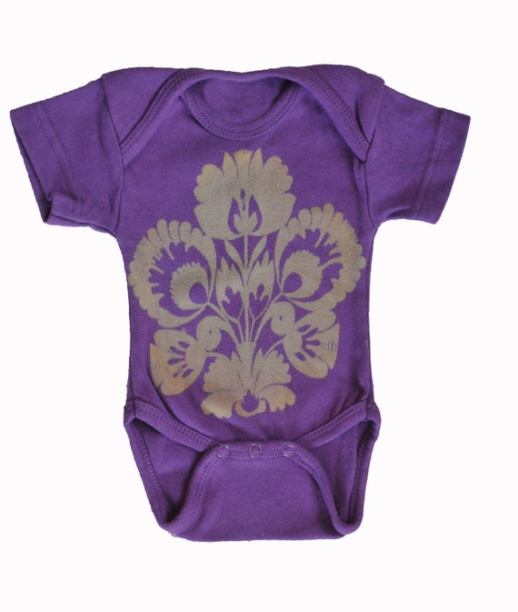 Items similar to Purple Folksy Baby Onesie and Lap Tee on Etsy