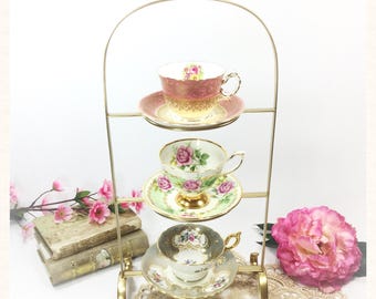 Cup And Saucer Display Stands Tea cup rack Etsy 89 Cup And Saucer Display Stands Tea cup rack Etsy 89