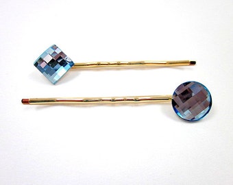 Blue Swarovski Bobby Pin Sparkling Blue Crystal Hair Pin Light Blue Hair Accessory Something Blue Aquamarine Swarovski Crystal Hair Pin