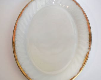 Vintage Fire King, Milk Glass, Serving Plate