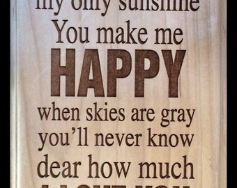 You Are My Sunshine Plaque
