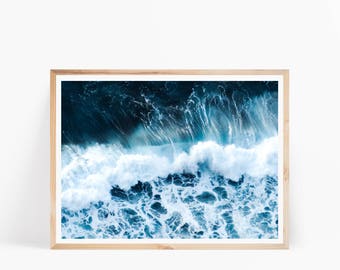 ocean art print ocean digital poster ocean waves art coastal