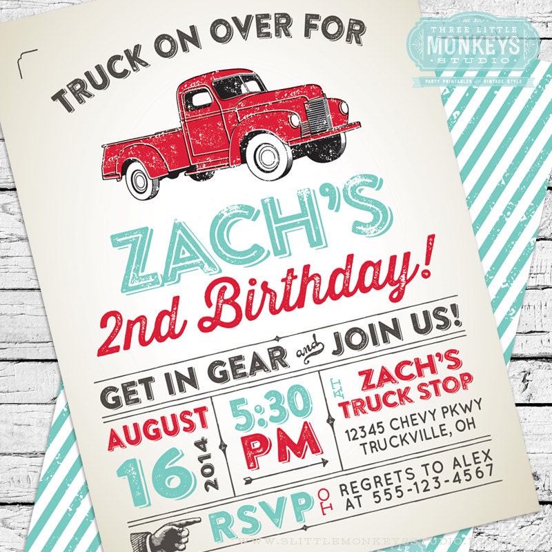 Vintage Truck Invitation