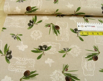 Deco • olives • on nature • Cotton Fabric 0.54yd (0,5m) 002460