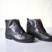 Vintage ankle boots / Pair of black leather shoes / woman US size 5.5