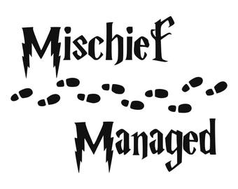 Wizard school SVG, Mischief Managed; Cut Files - SVG, Studio, Studio3 - Silhoutte, Cricut and More - BD092