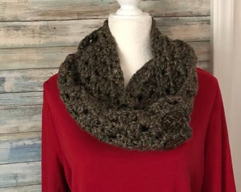 Brown and camel colored hand crocheted scarf(FREE SHIPPING)