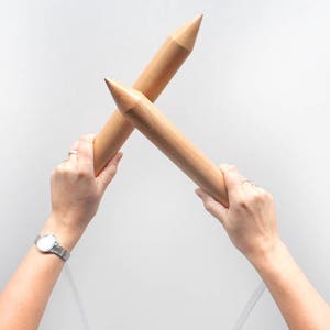 40mm Handmade Extreme Knitting Circular Needles 40 mm 3 inch stitch Giant Super chunky 1.57" Big Wooden Needles for Jumbo knitting. Size 150