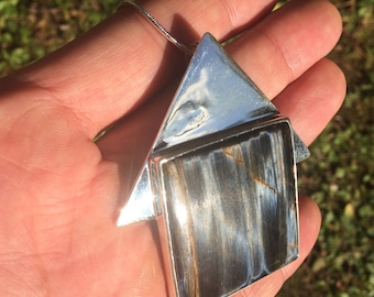 Pietersite pendant in 925 Silver
