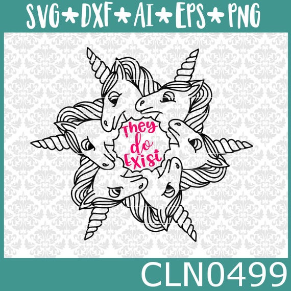 Download CLN0499 Unicorns Exist Horn Mandala Magical Majestic They Do