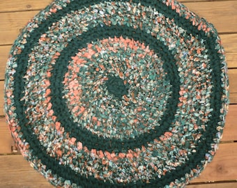 Crochet Rag Rug, Shabby Chic, Cottage Chic, Rustic Decor, Country Chic Rug