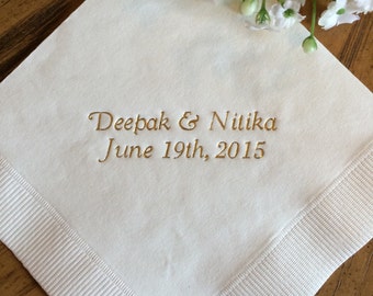 50 Personalized Napkins Personalized Napkins Wedding Personalized Cocktail Beverage Paper Anniversary Party Monogram Custom Luncheon Avail!