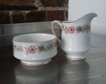 Vintage Paragon Bone China Jug and Sugar Bowl Belinda Pattern Flowers