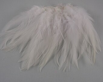 50 Natural White Feathers Saddle craft feathers wedding feathers