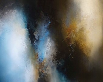 Contemporary Abstract Mixed Media Painting on Cavas by Artist Simon Kenny 'Dance of the Saddened Spirits'