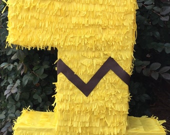 Large Yellow Number "1" Pinata Charlie Inspired First Birthday