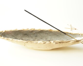 Gray Incense Holder, Incense Stick Bowl, Incense Stick Burner, Ash Catcher, Incense Stand, Ceramics and Pottery, Aromatherapy, Meditation