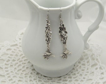 Antique Silver Bird Earrings