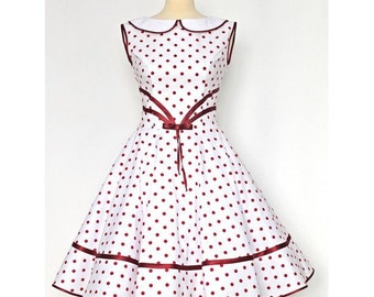 Petticoat dress dress 50's rockabilly white red