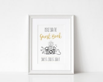 Printable Gold Guest Book SIGN | Guest Book Sign | Digital Guest Book Sign | Wedding Sign | Baby Shower Sign| Birthday Sign| Engagement Sign