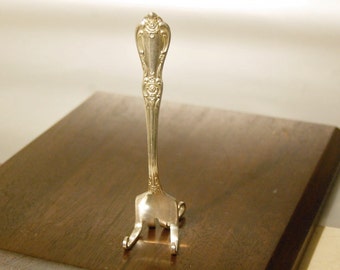 Fancy floral fork business card holder or recipe holder, place card holder
