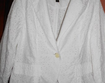 apostrophe bohemian clothing topjacket fashionjacketwhite jacket summer jacket cotton jacket embroidery jacket women's jacket sz 16 P jacket