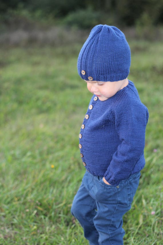 Hand knitted baby sweater. Merino wool sweater. Knitted baby