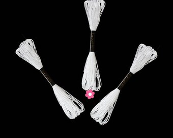 x 3 skein of yarn white cord 1 mm (70 (A)