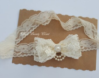 Lace headband. Lace headband baby. Cream headband. Ivory flower girl headband. Wedding headband. Ivory bow headband. Lace headpiece