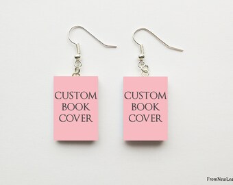 Custom Miniature Book Earrings Fish Hooks or Clip On
