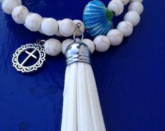 White Howlite Wrap Bracelet - dailyetsysales