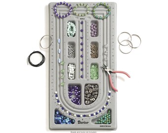 Bead Board - String up to 38" Jewelry on this 3 Channel Jewelry Board. This flocked board has 10 compartments to help organize your design.