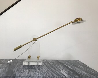 Mid Century Modern Lucite & Brass Lamp