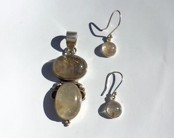 Sterling Silver Rutilated Quartz Set