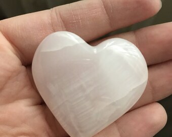 Pink Mangano Calcite Heart