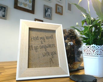 Hold My Hand Hessian Print