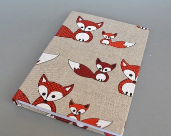 Writing Journal / Handmade Sketchbook / Handmade Journal / Unique Journal / Notebook / Diary / A5. 8 x 6 inch from linen Foxes