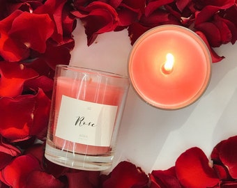Rose Candles Crystal & Herb Candles Aromatherapy Candles