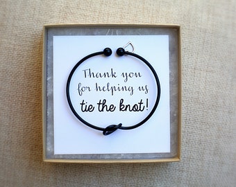 Thank you for helping us tie the knot, bridesmaid proposal, black, tie the knot, knot bracelet, multiple sets of bridesmaid bracelet