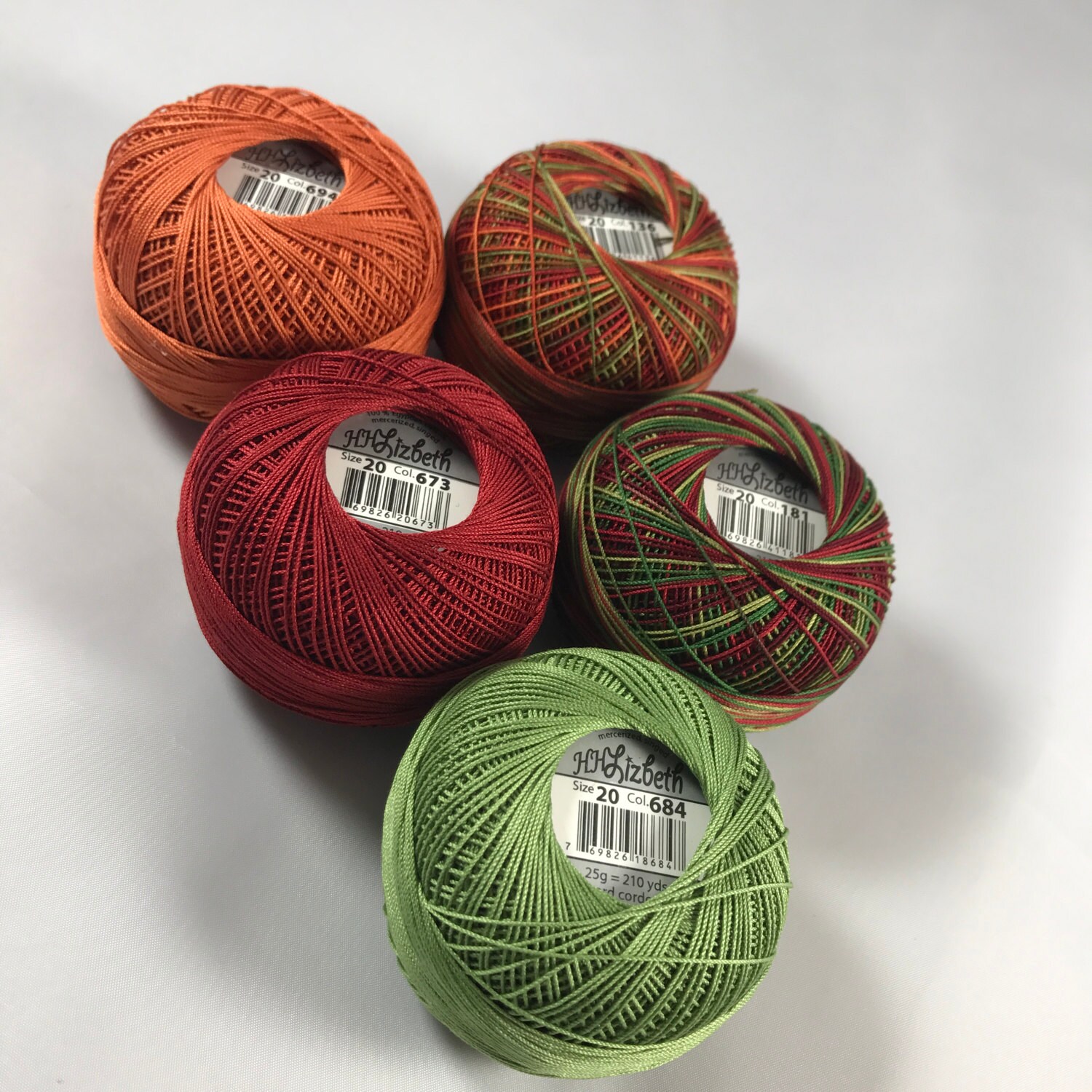 Lizbeth Tatting Thread 5 Fall Colors Your Choice of Length