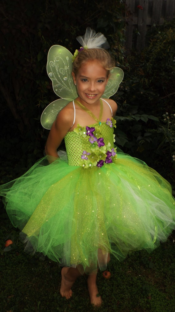 Items similar to Tinkerbell tutu dress, Tinkerbell dress, Tinkerbell costume, green fairy tutu 