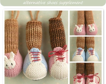 Toy knitting pattern for Little Cotton Rabbit animals alternative feet