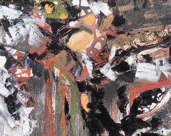 Abstract, Original Painting, Mixed Media Wall Art, 11"x14", Modern Abstract Art