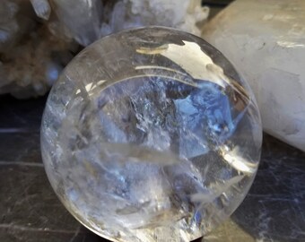 Large Lemurian Rainbow Quartz Crystal Sphere Crystal Ball
