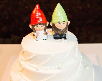 Gnome Wedding Cake Topper... The Gnomelyweds Wedding gnomes Custom painted ...... Gnomeo and his Juliet
