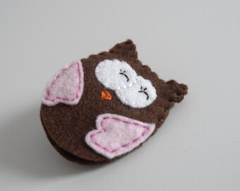 Owl finger puppet - owl, owl puppet, felt finger puppet, felt bird puppet -
